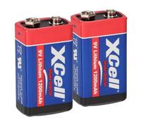 2X XCell Lithium 9V Bloc Batteries Haute Performance pour Les détecteurs de fumée/alarmes Incendie - 10 Ans d'autonomie