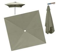 2x2 2.5x2.5 3x3.0m Auvent De Parasol, Tente De Parasol De Patio Carrée, Housse De Remplacement À 4/8 Baleines, Couverture Supérieure De Parasol(Taupe,3x3m/9.8ftx9.8ft)