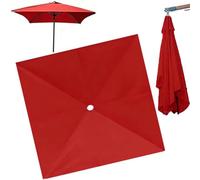 2x2 2.5x2.5 3x3.0m Auvent De Parasol, Tente De Parasol De Patio Carrée, Housse De Remplacement À 4/8 Baleines, Couverture Supérieure De Parasol(Red,3x3m/9.8ftx9.8ft)