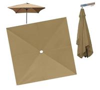 2x2 2.5x2.5 3x3.0m Auvent De Parasol, Tente De Parasol De Patio Carrée, Housse De Remplacement À 4/8 Baleines, Couverture Supérieure De Parasol(Khaki,3x3m/9.8ftx9.8ft)