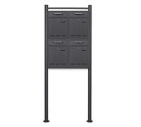 2x2 Boite aux Lettres V53 Anthracite avec Pied de Support Fenêtre de visualisation Porte-nom