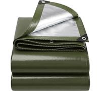 2X2 M Bâche imperméable et résistante en polyéthylène 130 g/m² - Vert Armée- Anti-UV et antigel - avec œillets métalliques renforcés - Multi-usages pour Jardin, Camping, Meubles, tonnelle, abri