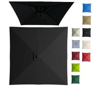 2x2M 2.5x2.5M 3x3.0M Auvent De Remplacement Pour Parasol Carré Couverture Supérieure De Parasol Extérieur, Housse De Rechange 4/8 Baleines(Black,3x3m/9.8ftx9.8ft)
