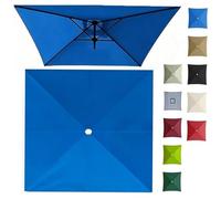 2x2M 2.5x2.5M 3x3.0M Auvent De Remplacement Pour Parasol Carré Couverture Supérieure De Parasol Extérieur, Housse De Rechange 4/8 Baleines(Blue,3x3m/9.8ftx9.8ft)