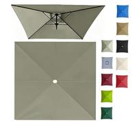 2x2M 2.5x2.5M 3x3.0M Auvent De Remplacement Pour Parasol Carré Couverture Supérieure De Parasol Extérieur, Housse De Rechange 4/8 Baleines(Taupe,3x3m/9.8ftx9.8ft)