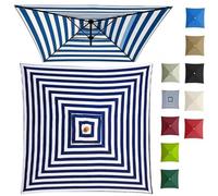 2x2M 2.5x2.5M 3x3.0M Auvent De Remplacement Pour Parasol Carré Couverture Supérieure De Parasol Extérieur, Housse De Rechange 4/8 Baleines(Striped,3x3m/9.8ftx9.8ft)
