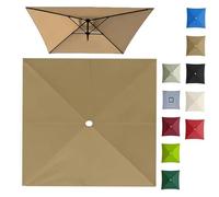 2x2M 2.5x2.5M 3x3.0M Auvent De Remplacement Pour Parasol Carré Couverture Supérieure De Parasol Extérieur, Housse De Rechange 4/8 Baleines(Khaki,3x3m/9.8ftx9.8ft)
