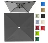 2x2M 2.5x2.5M 3x3.0M Auvent De Remplacement Pour Parasol Carré Couverture Supérieure De Parasol Extérieur, Housse De Rechange 4/8 Baleines(Gray,3x3m/9.8ftx9.8ft)