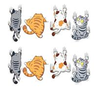 2x4 Pcs Pièces Stickers Muraux Chat, Stickers Muraux Enfant | Sticker Mural pour Chatons, Autocollant Chat Mural Intéressant Mignon, Décoration de Chambre d'Enfant(30x30cm)