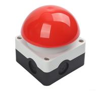 2xNO Interrupteur à pied industriel autonome - En alliage d'argent - Design robuste - Pour machines - 10 A - 500 V - Sûr - Tête de champignon - Vert et jaune (rouge)