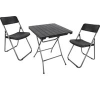 3.00 Set de bistrot 3 pièces avec table et 2 chaises - métal / plastique au design rotin