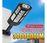3 000 000 lumens Lumière solaire super brillante, Lampe solaire de rue haute puissance, Lampe solaire LED extérieure à détecteur de mouvement, Projecteur, Applique murale, Lumière de jardin extérieure