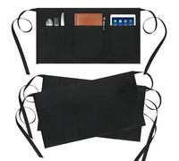 3/1 pièce Tablier de serveur avec 3 poches, tablier de taille court résistant à l'huile et à l'eau pour serveuse - Noir 1 pièce,2 pièces,3 pièces,Taille unique, 5 pièces,3 pièces (taille unique)Polyes