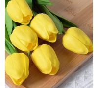 3/10 pièces Ensemble de tulipes artificielles haut de gamme, bouquet au toucher réaliste, convient pour la décoration de la maison, l'arrangement de mariage, la fête, la Saint-Valentin, la chambre, le