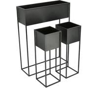 3.11 Jardinière sur pied - set de 3 - 60x80cm (1x), 60x20cm (2x)