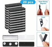 3/12/20 pièces Aimant pour badge d'identification, bande porte-nom, clip porte-nom, sangle aimantée pour badge, 3 aimants en néodyme, aimant adhésif, badge d'uniforme (noir) 12pcs,20pcs,3pcsAimant
