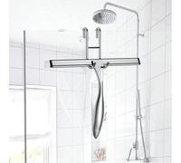 3/2/1 pièce Raclette de douche multifonction en acier inoxydable avec lame en caoutchouc remplaçable, grattoir portatif pour enlever les taches d'eau sur les portes de douche, les fenêtres de salle de