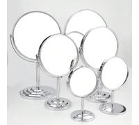 3/4/5/6/7/8 pouces Miroir de maquillage de bureau rond classique avec grossissement, grand miroir de vanité pivotant à double face 360°, miroir grossissant 1X/2X avec support pour la coiffeuse, la sal