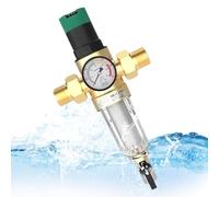 3/4 Pouce Ajustable Reducteur de Pression Eau, DN 20 Laiton épaissi Limiteur de Pression, Réducteur de Pression Eau Avec Filtre et Manomètre, Applicable à La Maison, Le Bâtiment, L'usine