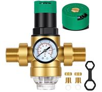 3/4 Pouce Reducteur de Pression Eau, Limiteur de Pression en Laiton Épaissi avec Manomètre et Filtre à Mailles, Régulateur de Pression d’Eau pour Maison, Bâtiment, Usine, Jardin, Chauffage Gaz