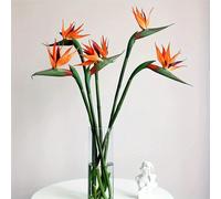 3/5 pièces Fleurs artificielles d'oiseau de paradis 24", résistantes aux UV sans décoloration, faites de caoutchouc souple PU, fleurs artificielles pour la mise en scène DIY, arrangement floral pour v