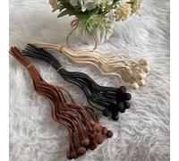 3/5 pièces Set de bâtonnets diffuseurs de parfum, design unique, 100% rotin naturel, perles en bois, bâtonnets parfumés, grande forme en S, matériau tressé, accessoire décoratif pour la maison Noir, p