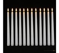 3/6/12/24 pièces Bougies coniques blanches sans flamme à piles, bougies coniques LED vacillantes en vrac pour décoration de mariage, église, centre de table, Halloween, Noël et fête Polychlorures de v