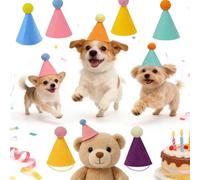 3/6/12 chapeaux de fête colorés pour animaux de compagnie, mini-chapeaux d'anniversaire pour animaux en peluche, pour chiens, chats, lapins, chiots 12pcs set
