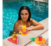 3/6/12 pièces porte-gobelet flottant gonflable piscine boisson support de tasse refroidisseur Table fournitures de fête pour piscine plage natation A6-2