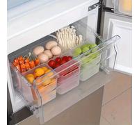 3/6/8/10 pièces Bacs de rangement transparents pour réfrigérateur avec poignées faciles à saisir, organisateur de cuisine moderne gain de place, boîtes de tri alimentaire, convient pour la porte du ré
