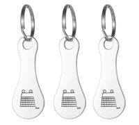 3/6 pièces jetons de panier de courses en métal porte-clés de jeton de chariot porte-clés décoratif polyvalent Shopping Portable pour la maison en plein air 3PCS B