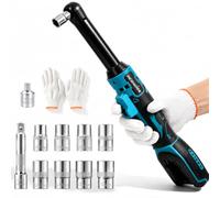3/8 liquet Sans Fil Compatible avec Batterie Makita Rallongée 16 cm | Moteur 100 Nm, 1250 tr/min, avec LED, Coffret 8 Douilles + 1/4" Adaptateurs + Rallonge de 7,6 cm Sans Batterie