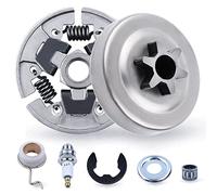 3/8" Pignon et Embrayage Kit pour STIHL 017 018 MS170 MS180 021 023 025 MS210 MS230 MS250, ADEFOL Pignon + Tambour Embrayage + Roulement + Rondelle + E-Clip + Bougie 7 in 1