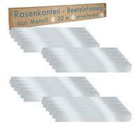(3,95€/1m) Bord de Pelouse de Jardin 20 m / 14 cm Hauteur Métal Galvaniser V2Aox
