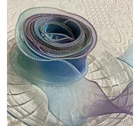 3 à 5 yards par rouleau de ruban de soie organza ondulé élégant et multicolore - ruban tressable pour serre-tête DIY, robe, emballage cadeau, bouquet de fleurs, décoration de gâteau, mariage, Noël, fê