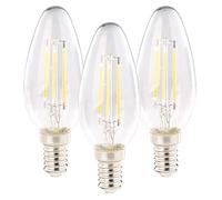 Luminea 3 ampoules bougies LED E14 - 4 W - 470 lm - Blanc chaud
