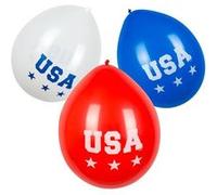3 ballons latex usa 25cm tricolore - boland 44962 Blauw G