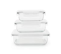 3 boîtes rectangulaires en verre 400, 650 et 1000 ml Pebbly