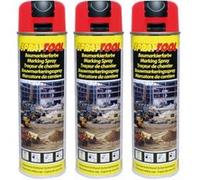 3 bombes de peinture - Rouge fluo - Marquage - Repérage - Traceur de chantier - 500ml