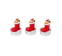 3 bougies botte du père noël avec ourson 5,5 x 3,5 cm