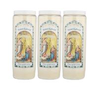 3 Bougies de neuvaine Ange Gabriel - Bougie Neuvaine - Culte Chrétien en Cire végétale
