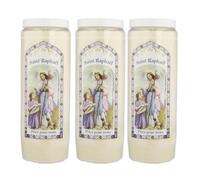 3 Bougies de neuvaine Ange Raphaël - Bougie Neuvaine - Culte Chrétien en Cire végétale