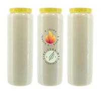 3 Bougies de neuvaine blanches en cire végétale - Bougie Neuvaine - Culte Chrétien en Cire végétale