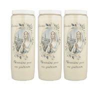 3 Bougies de Neuvaine pour une guérison 17,5cm - Bougie Neuvaine - Culte Chrétien en Cire végétale