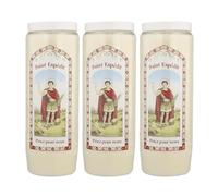 3 Bougies de neuvaine Saint Expédit - Bougie Neuvaine - Culte Chrétien en Cire végétale