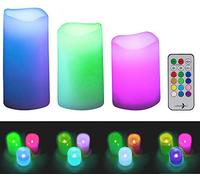 Lunartec 3 bougies LED RVB télécommandées avec luminosité variable et minuterie