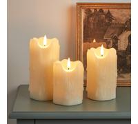 3 Bougies Piliers en Cire TruGlow® avec Effet Fondu