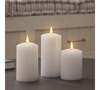 3 Bougies Piliers TruGlow® Blanches à LED