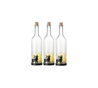 : 3 bouteilles de vin décoratives avec bougie LED vacillante - Renne