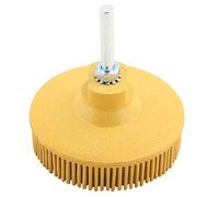 3'' Brosse à Disque Électrique en Émeri et Caoutchouc Brosse Abrasive Ébavurage Polissage Meule Bijoux Bois Métal Polissage(Yellow)